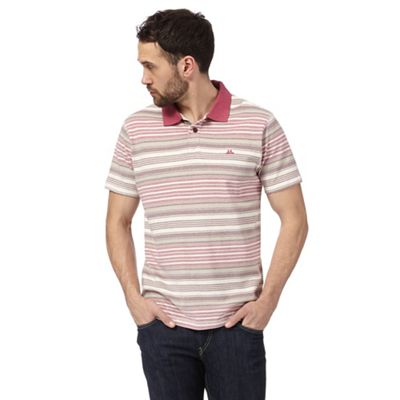 Big and tall pink striped polo shirt